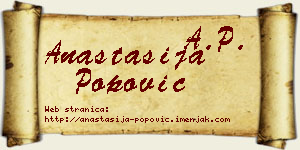 Anastasija Popović vizit kartica